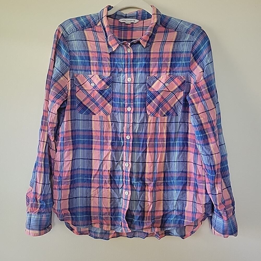 American Eagle Outfitters Women's L Vintage Plaid Button Up Shirt County Y2K 90s